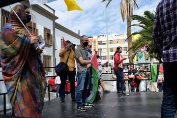 Telde secunda en la capital la concentración por la autodeterminación del pueblo saharaui/TA, Acfi Press y José Manuel García.